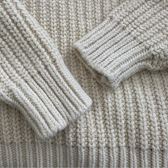 FREE PEOPLE Swim Too Deep Oversized Knitted Chunky Sweater in Tan Sz. XS - Picture 8 of 12